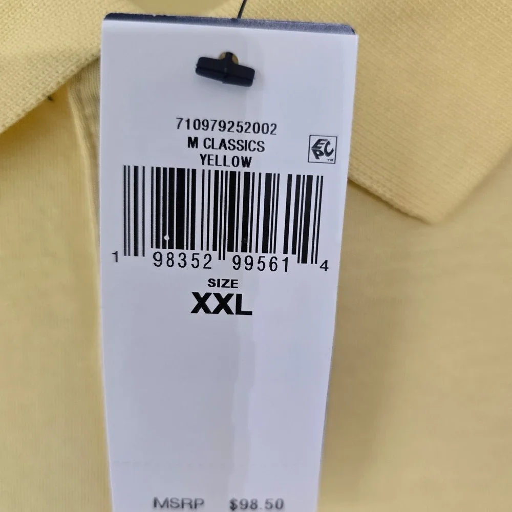 Polo Ralph Lauren Mens XXL Yellow Cotton‎ Short Sleeve Pocket Polo Shirt